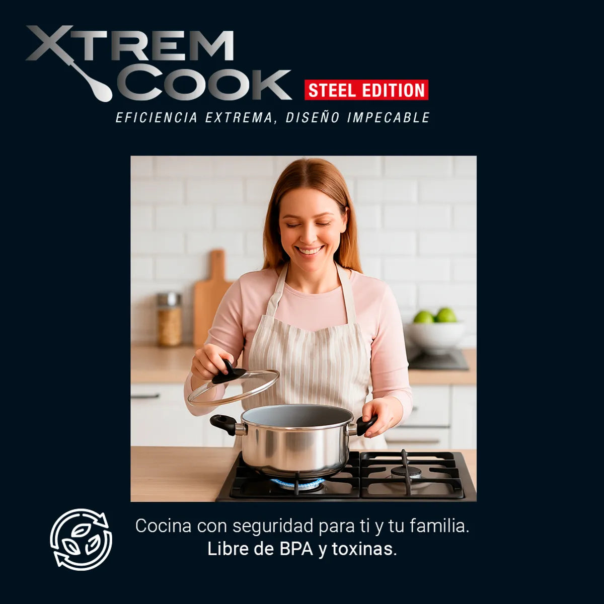 Xtrem Cook™ Steel Edition – Batería de Cocina Profesional (6 Piezas)