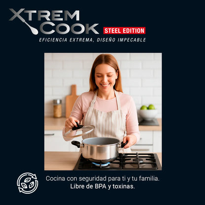 Xtrem Cook™ Steel Edition – Set de Cocina Inducción (4 Piezas Esenciales)