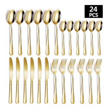 Aurum Master Series™ – Cubiertos de Alta Densidad (24 Pcs)