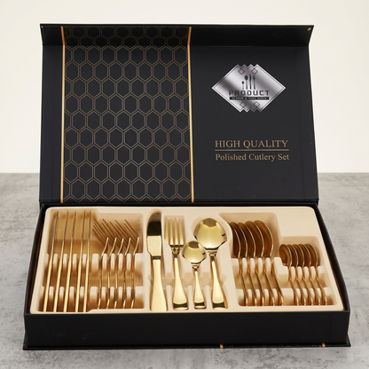 Aurum Master Series™ – Cubiertos de Alta Densidad (24 Pcs)